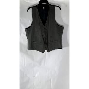GAP Women's Gray Textured Five-Button V-Neck Sleeveless Suit Vest SZ M